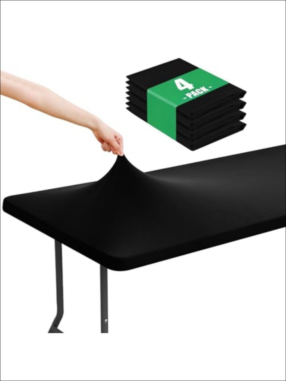 4 Pack Spandex Fitted Tablecloth 6FT Elastic Waterproof Polyester